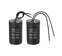 PATIKIL 6uf CBB60 Run Capacitor, 2 Pcs AC 450V 2 Wires 50/60Hz Motor Running Capacitor 51x29x51, Black