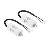 PATIKIL 6uf CBB60 Run Capacitor,2Pcs AC 450V U Terminal Wires 50/60Hz Cylinder Bottom with M8 Screw for Washing Machine, Cleaning Machine Pump Motor Star