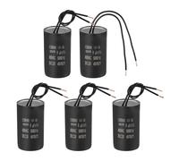 PATIKIL 6uf CBB60 Run Capacitor, 5 Pcs AC 450V 2 Wires 50/60Hz Motor Running Capacitor 51x29x51, Black