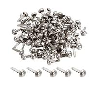 PATIKIL 6x12mm Mini Brads Paper Fasteners, 200 Pack Round Brads Fastener for Art Crafting Decorative Scrapbooking Cards DIY, Silver Tone