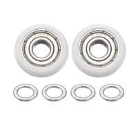 PATIKIL 6x20x6mm Ball Bearing Guide Pulley Roller Kit, 2Pcs Nylon Round Wheel Double Metal Sealed Roller Idler Bearing Pulley with 4Pcs Gaskets for Door Furniture Gym Accessories, White
