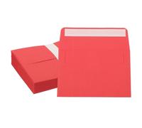 PATIKIL 6x4 Inch Invitation Envelopes, 50 Pcs A4 Greeting Card Envelopes Flat-Flap Card Sleeves for Mailing Wedding Sending Birthday Graduation Gift Party, Red
