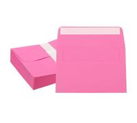 PATIKIL 6x4 Inch Invitation Envelopes, 50 Pcs A4 Greeting Card Envelopes Flat-Flap Card Sleeves for Mailing Wedding Sending Birthday Graduation Gift Party, Rose Red