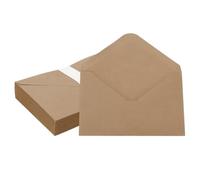 PATIKIL 6x4 Inch Invitation Envelopes, 50 Pcs A4 Greeting Card Envelopes V-Flap Card Sleeves for Mailing Wedding Sending Birthday Graduation Gift Party, Brown