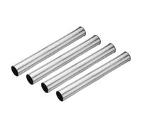 PATIKIL 6x40cm Stove Pipe, 4Pcs Stainless Steel Thickened Lengthen Straight Tent Stove Chimney Pipe with Turned Edges Flue Extension for Camping Stove Vent Water Heater Smoke Exhaust