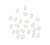 PATIKIL 6x4mm Glow Fishing Beads, 100Pcs Soft Plastic Oval Rubber Luminous Fishing Bait Eggs Rig Bead Tackle Lures Accessories with Storage Box, White