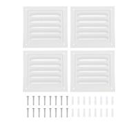 PATIKIL 6x6" Attic Vent Soffit Vent, 4 Pcs Aluminum Alloy Rectangular Floor HVAC Air Vent Covers Metal Return Grille Louver with Screen Mesh and Screw for Wall Ceiling Attic Doors Home