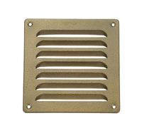 PATIKIL 6x6 Inch Aluminum Vent Cover, Screen Air Grille Ventilation Cover HVAC Louvered Grill for Home Kitchen Fireplace Bathroom Wall Ceiling, Gold
