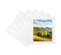 PATIKIL 6x6 Mat for 4x4 Photo, 6 Pack Precut Acid-Free Mat Board White Core Picture Frame Board for Photos Show, Prints, Art Displays, White