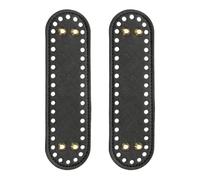 PATIKIL 7.1 x 2inch Leather Bag Bottom, 2 Pcs PU Leather Bag Bases Purse Making Knitting Oval Crochet Bottom Shaper Pad with Holes Durable for Crochet DIY Handbag Tote, Black