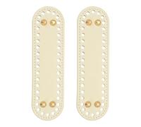 PATIKIL 7.1 x 2inch Leather Bag Bottom, 2 Pcs PU Leather Bag Bases Purse Making Knitting Oval Crochet Bottom Shaper Pad with Holes Durable for Crochet DIY Handbag Tote, Beige