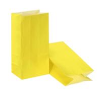 PATIKIL 7.1x2.4x3.5 Inch Party Favor Paper Bags, 24 Pcs Kraft Paper Goodie Gift Lunch Treat Bags Party Supplies for Wedding Birthday Halloween Graduation, Yellow