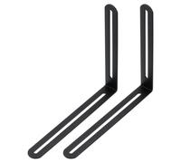 PATIKIL 7 22/25" Adjustable L-Shape Corner Brace with Slot, 2 Pcs Slidable Slotted Joint Right Angle Bracket Metal Corner Connector Bracket for Wood Chair Furniture, Black