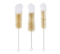 PATIKIL 7.5", 8.3", 11.2" Straw Cleaner Brush Set, 3Pcs Stainless Steel Natural Pig Bristle Wool Tip Pipe Wire Cleaning Brush with Hook for Lab Glass Supplies Flask Tube Bottles