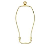 PATIKIL 7.5 Inch Lamp Harp Kit with 17.5mm Solid Brass Ball Finial, 1 Set Heavy Duty Bracket with Standard Saddle & Finial Detachable Shade Holder for Table Floor Lamps, Gold