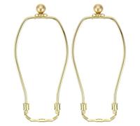 PATIKIL 7.5 Inch Lamp Harp Kit with 17.5mm Solid Brass Ball Finial, 2 Set Heavy Duty Bracket with Standard Saddle & Finial Detachable Shade Holder for Table Floor Lamps, Gold