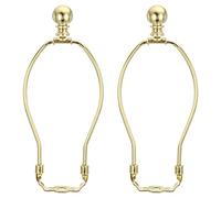 PATIKIL 7.5 Inch Lamp Harp Kit with Finial, 2 Set Detachable Shade Bracket Holder, DIY Lighting Accessories for Table Floor Lamps, Gold Tone