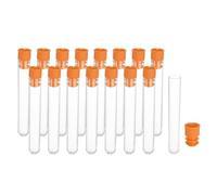 PATIKIL 7.5cm Length Plastic Sewing Needle Storage Holder, 16 Pcs Portable Embroidery Needle Clear Pin Toothpick Storage Tubes Case for Craft Knitting, Orange