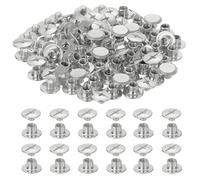 PATIKIL 7.5mm Chicago Screws Leather Rivets, 120 Set Leather Rivets Nail Stud Screws Bolt Assorted Kit for DIY Leather Craft Bookbinding Decorate Repair Belt Bag Clothing, Silver Tone