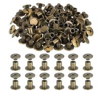 PATIKIL 7.5mm Chicago Screws Leather Rivets, 120 Set Leather Rivets Nail Stud Screws Bolt Assorted Kit for DIY Leather Craft Bookbinding Decorate Repair Belt Bag Clothing, Gunmetal