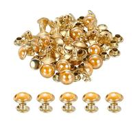 PATIKIL 7.5mm Turquoise Rapid Rivets, 45 Sets Leather Rivets Studs Rivet Double Cap Spikes Rivet for Leather Crafting for Decor Repair DIY Clothing Belts Bags Shoes, Amber