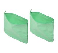 PATIKIL 7.7 x 7.3inch Fabric Snack Bags, 2 Pack Washable Fabric Sandwich Bag Snack Sack Easy Open Zipper Food Lunch Bags Food Container for Home Office Travel Green
