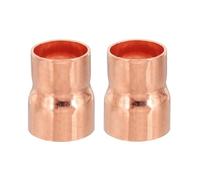PATIKIL 7/8" to 3/4" ID Copper Reducer, 2pcs 99.9% Pure Copper Reducing Coupling Pressure Fitting Pipe Tube Connector Adapter with Sweat Solder Connection