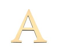 PATIKIL 7.87 Inch 3D Acrylic Alphabet Mirror Wall Stickers Letter A Self-Adhesive Home Decor Letter Sign Art Sticker Decal for DIY Home Decoration Light Gold