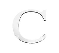 PATIKIL 7.87 Inch 3D Acrylic Alphabet Mirror Wall Stickers Letter C Self-Adhesive Home Decor Letter Sign Art Sticker Decal for DIY Home Decoration Silver