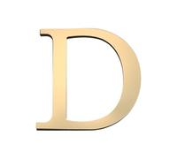 PATIKIL 7.87 Inch 3D Acrylic Alphabet Mirror Wall Stickers Letter D Self-Adhesive Home Decor Letter Sign Art Sticker Decal for DIY Home Decoration Light Gold