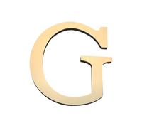 PATIKIL 7.87 Inch 3D Acrylic Alphabet Mirror Wall Stickers Letter g Self-Adhesive Home Decor Letter Sign Art Sticker Decal for DIY Home Decoration Light Gold