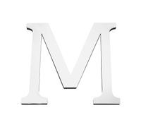 PATIKIL 7.87 Inch 3D Acrylic Alphabet Mirror Wall Stickers Letter m Self-Adhesive Home Decor Letter Sign Art Sticker Decal for DIY Home Decoration Silver