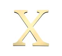 PATIKIL 7.87 Inch 3D Acrylic Alphabet Mirror Wall Stickers Letter x Self-Adhesive Home Decor Letter Sign Art Sticker Decal for DIY Home Decoration Light Gold