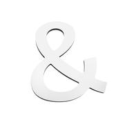 PATIKIL 7.87 Inch 3D Acrylic Alphabet Mirror Wall Stickers Symbol & Self-Adhesive Home Decor Letter Sign Art Sticker Decal for DIY Home Decoration Silver