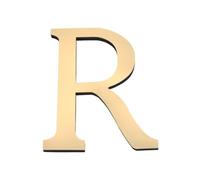 PATIKIL 7.87 Inch 3D Alphabet Mirror Wall Stickers Letter R Light Gold