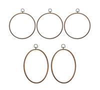 PATIKIL 7, 8inch Embroidery Hoops Set, 5 Pieces Imitated Wood Circle Oval Frame Cross Stitch Hoop Ring for Embroidery Art Craft Sewing Ornaments Hanging Decoration