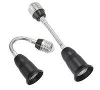 PATIKIL 7.9 Inch E26/E27 Light Socket Extender, 2 Pcs Flexible Bulb Socket Extension Adjustable Bulb Extender Adapter for Medium Screw Base Home Lamps, Black