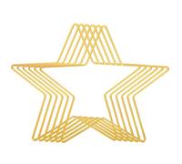 PATIKIL 7.9" Length Star Dream Catcher Rings, 6 Pcs Metal Macrame Wreath Floral Ring Hoop for Home DIY Craft Wedding Wall Hanging Decoration, Gold Tone