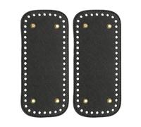 PATIKIL 7.9 x 3.5inch Leather Bag Bottom, 2 Pcs PU Leather Bag Bases Purse Making Knitting Rectangle Crochet Bottom Shaper Pad with Holes Durable for Crochet DIY Handbag Tote, Black