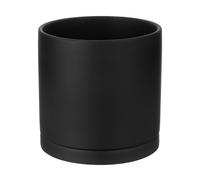 PATIKIL 7 Inch/17cm Ceramic Plant Pots, Flower Planters with Drainage Holes and Saucer for Decorate Home Indoor Plants Succulent Herb, Black