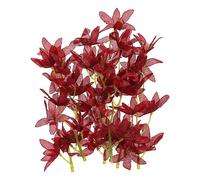 PATIKIL 7 Inch Artificial Orchid Flower, 24 Pcs Floating Candles Simulation Flower Cylinder Vase Fillers for Home Wedding Decoration, Burgundy