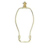 PATIKIL 7 Inch Lamp Harp Kit with 1 Inch Height Solid Brass Finial, 1 Set Heavy Duty Bracket with Standard Saddle & Finial Detachable Shade Holder for Table Floor Lamps, Gold
