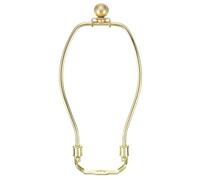 PATIKIL 7 Inch Lamp Harp Kit with 17.5mm Solid Brass Ball Finial, 1 Set Heavy Duty Bracket with Standard Saddle & Finial Detachable Shade Holder for Table Floor Lamps, Gold