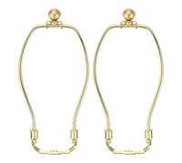 PATIKIL 7 Inch Lamp Harp Kit with 17.5mm Solid Brass Ball Finial, 2 Set Heavy Duty Bracket with Standard Saddle & Finial Detachable Shade Holder for Table Floor Lamps, Gold