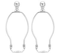 PATIKIL 7 Inch Lamp Harp Kit with Finial, 2 Set Detachable Shade Bracket Holder, DIY Lighting Accessories for Table Floor Lamps, Chrome
