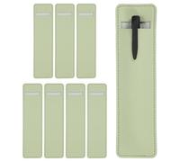 PATIKIL 7 Inch Pen Sleeve Case, 8Pcs PU Leather Pen Pouch Single Fountain Pouch Protective Cover Holder for Office Ballpoint Pencils Touch, Matcha
