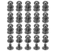 PATIKIL 7 mm Leather Rivets, 20 Sets Ball Head Stud Screw Back Round Head Button Chicago Screw Nipple Stud Rivet for Leather DIY Craft Handbag Belt Repairs, Black