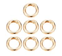 PATIKIL 7 Pcs Metal Spring O Rings, 0.8"/19.5mm Trigger Spring O Ring Round Clips Snap Hooks Rack Plating for Keyring Buckle Keychains Bag Charm Purse Handbag Strap DIY Craft, Pale Gold