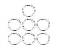 PATIKIL 7 Pcs Metal Spring O Rings, 1.5"/39mm Trigger Spring O Ring Round Clips Snap Hooks Rack Plating for Keyring Buckle Keychains Bag Pendant Purse Handbag Strap DIY Craft, Silver-White