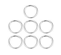 PATIKIL 7 Pcs Metal Spring O Rings, 1.5"/39mm Trigger Spring O Ring Round Clips Snap Hooks Rack Plating for Keyring Buckle Keychains Bag Charm Purse Handbag Strap DIY Craft, Silver-White